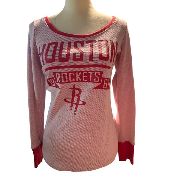 NBA Houston Rockets Women's Thermal Long Sleeve Top, Pink/Red, Size Medium - Picture 1 of 6